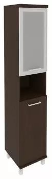 Шкаф высокий узкий комбинированный левый (стекло в раме)