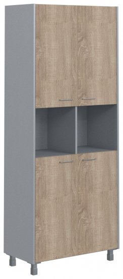 Шкаф с 2-мя комплектами глухих малых дверей