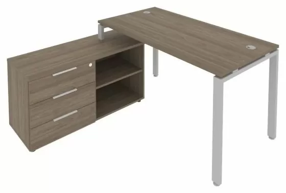 Рабочая станция с опорной тумбой левая