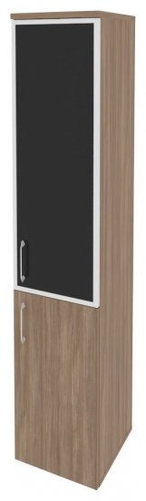 Шкаф высокий узкий правый черное стекло