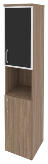 Шкаф высокий узкий правый черное стекло