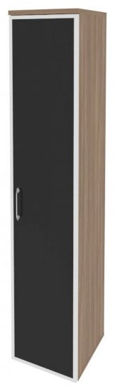 Шкаф высокий узкий правый черное стекло