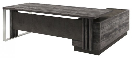 Стол левый с опорной тумбой и металлической опорой