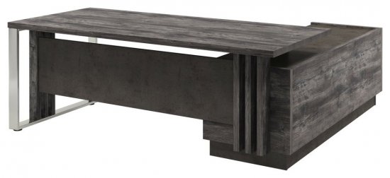 Стол левый с опорной тумбой и металлической опорой