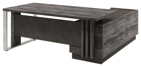 Стол левый с опорной тумбой и металлической опорой