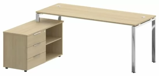 Стол руководителя с опорной тумбой левый