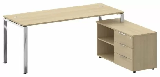 Стол руководителя с опорной тумбой правый