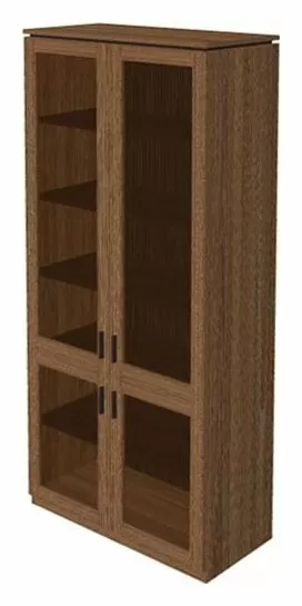 Шкаф высокий со стеклянными дверьми