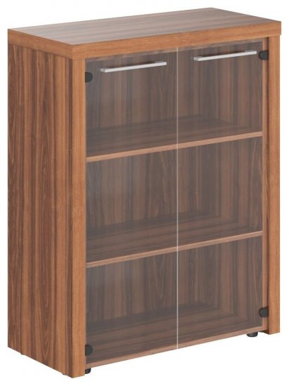 Шкаф со стеклянными дверьми и топом