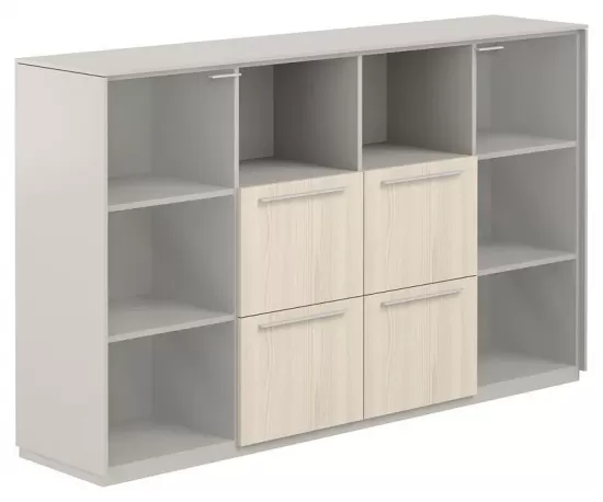 Шкаф средний со стеклом прозр. 4 ящ.