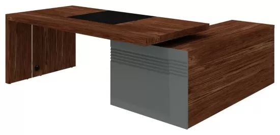 Стол руководителя на опорной тумбе левый