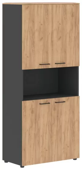 Шкаф с 2-мя комплектами глухих малых дверей