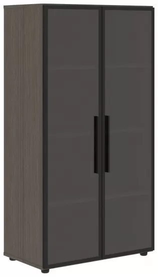 Шкаф со стеклянными дверьми в металлической раме