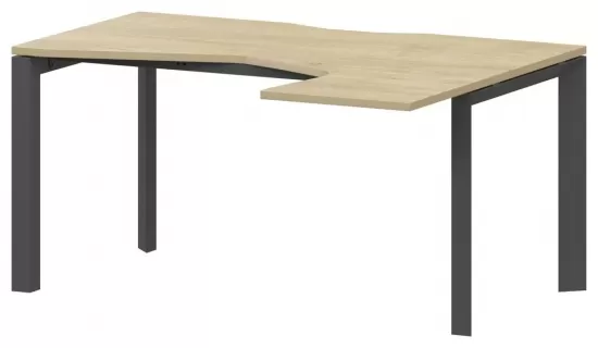 Стол эргономичный правый на П-образном металлокаркасе