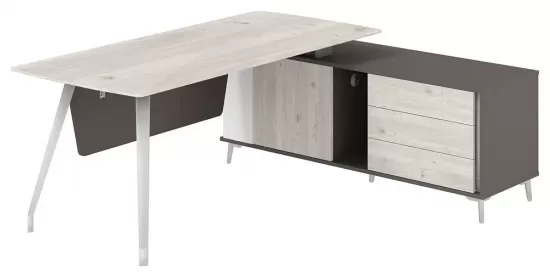 Стол руководителя на опорной тумбе правый