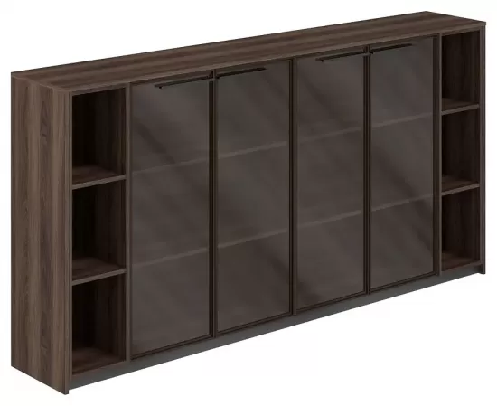 Шкаф средний со стеклом (2 шт) с 2-мя стеллажами