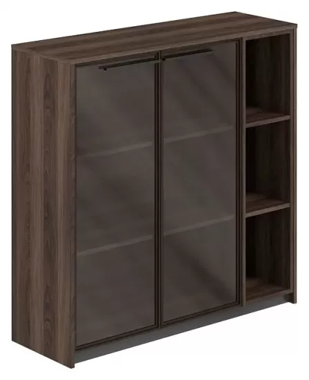 Шкаф средний со стеклом со стеллажом правый